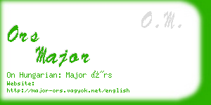 ors major business card